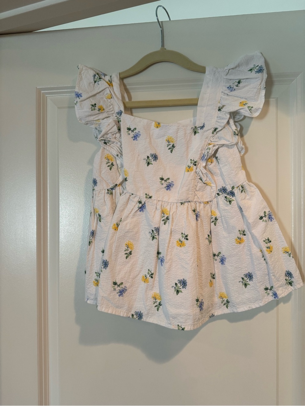 Janie and Jack White Floral Ruffle Tank Top